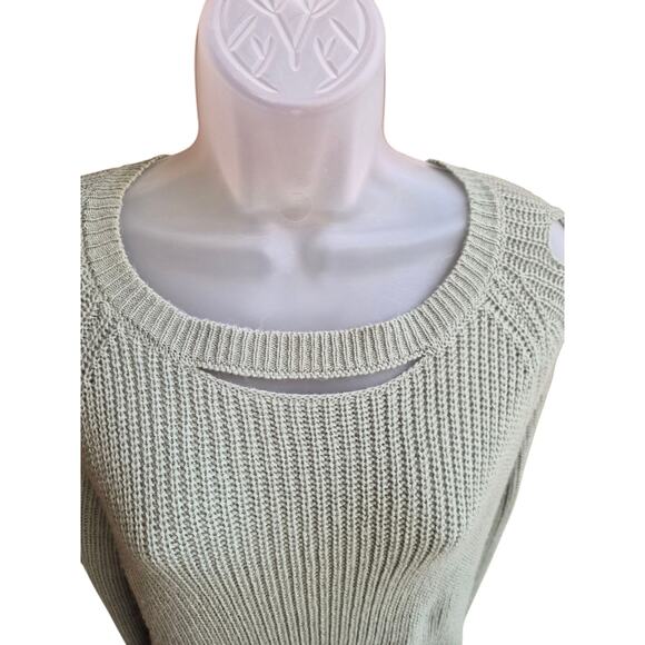 Misia Green Sweater Cutout Sleeves And Neck Size Large - Picture 3 of 4